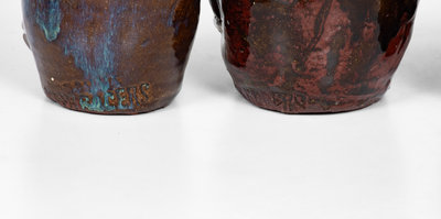 Lot of Four: Small-Sized Marie Rogers Face Jugs