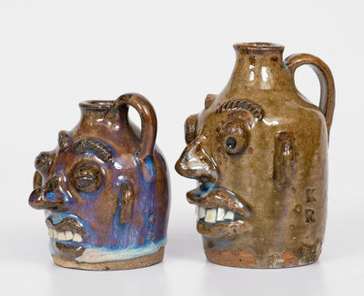 Lot of Two: Small-Sized Kathy Richards Face Jugs