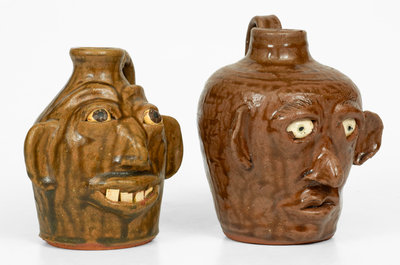 Lot of Two: Small-Sized Whelchel Meaders Face Jugs