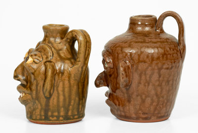 Lot of Two: Small-Sized Whelchel Meaders Face Jugs