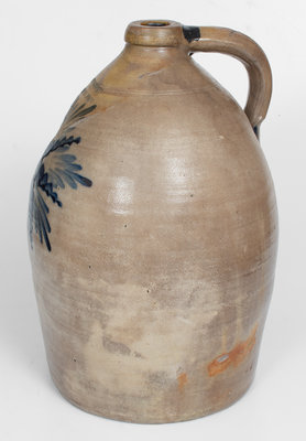 4 Gal. COWDEN & WILCOX / HARRISBURG, PA Stoneware Jug w/ Elaborate Star-Shaped Floral Decoration