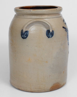 2 Gal. COWDEN & WILCOX / HARRISBURG, PA Stoneware Jar w/ Floral Decoration