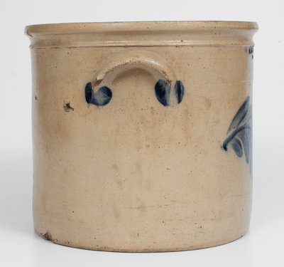 2 Gal. COWDEN & WILCOX / HARRISBURG, PA Stoneware Crock w/ Leaf Decoration