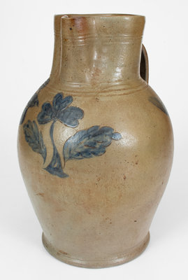 Extremely Rare attrib. Branch Green (Philadelphia) Stoneware Pitcher w/ Incised Bird Decoration