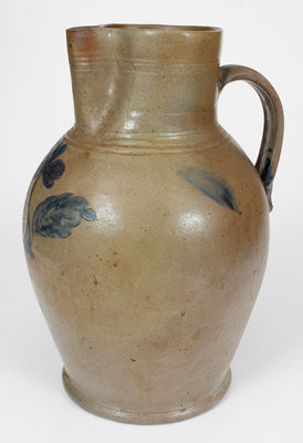 Extremely Rare attrib. Branch Green (Philadelphia) Stoneware Pitcher w/ Incised Bird Decoration