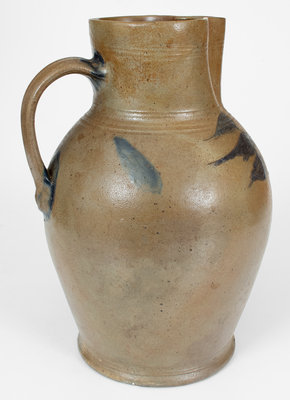 Extremely Rare attrib. Branch Green (Philadelphia) Stoneware Pitcher w/ Incised Bird Decoration