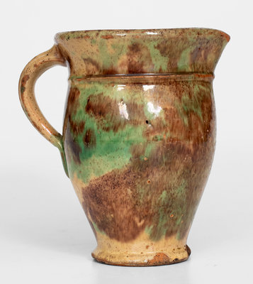 Strasburg, VA Multi-Glazed Redware Pitcher, attrib. S. Bell & Sons