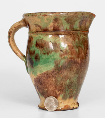 Strasburg, VA Multi-Glazed Redware Pitcher, attrib. S. Bell & Sons