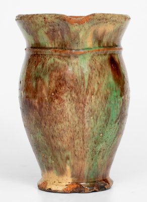 Strasburg, VA Multi-Glazed Redware Pitcher, attrib. S. Bell & Sons