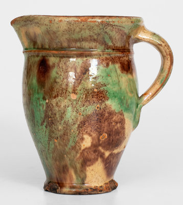 Strasburg, VA Multi-Glazed Redware Pitcher, attrib. S. Bell & Sons