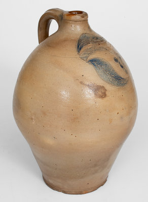 Old Bridge, New Jersey Stoneware Jug w/ Incised Floral Decoration, c1820