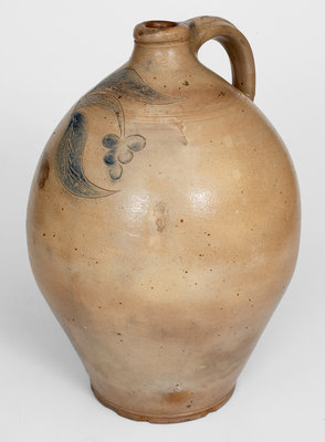 Old Bridge, New Jersey Stoneware Jug w/ Incised Floral Decoration, c1820