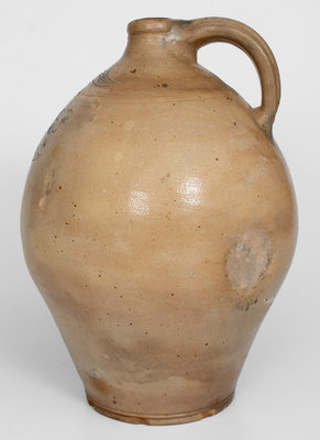 Old Bridge, New Jersey Stoneware Jug w/ Incised Floral Decoration, c1820