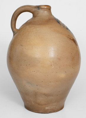 Old Bridge, New Jersey Stoneware Jug w/ Incised Floral Decoration, c1820