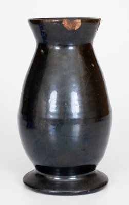 JOHN BELL (Waynesboro, PA) Black Glazed Redware Vase