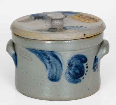 Small-Sized JOHN BELL / WAYNESBORO Lidded Stoneware Butter Crock