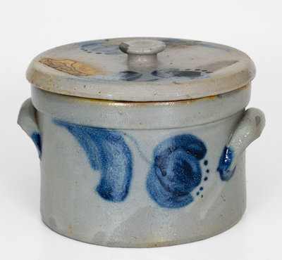 Small-Sized JOHN BELL / WAYNESBORO Lidded Stoneware Butter Crock