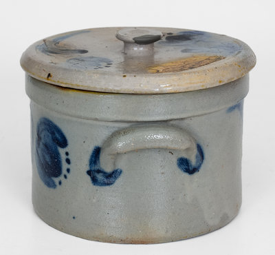 Small-Sized JOHN BELL / WAYNESBORO Lidded Stoneware Butter Crock