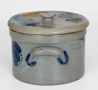 Small-Sized JOHN BELL / WAYNESBORO Lidded Stoneware Butter Crock