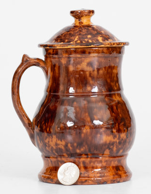 JOHN BELL (Waynesboro, Pennsylvania) Redware Lidded Ale Mug