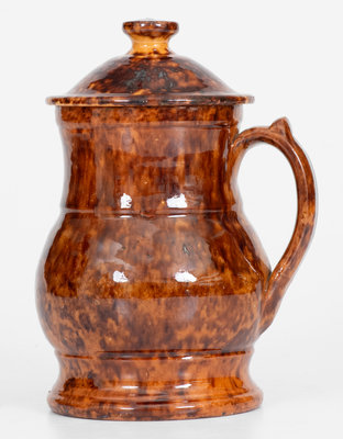 JOHN BELL (Waynesboro, Pennsylvania) Redware Lidded Ale Mug