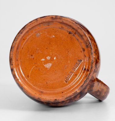 JOHN BELL (Waynesboro, Pennsylvania) Redware Lidded Ale Mug