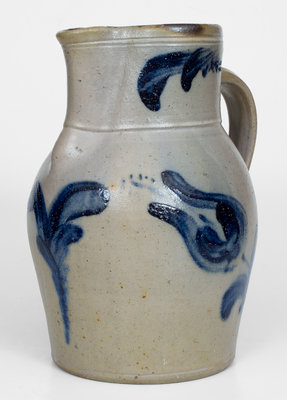 Fine JOHN BELL / WAYNESBORO Stoneware Pitcher w/ Cobalt Floral Decoration