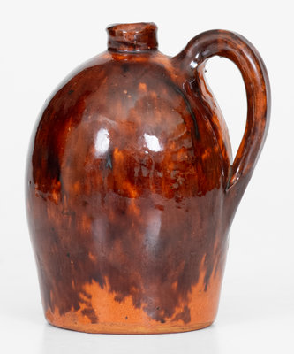 Scarce Glazed Redware Jug Bank, attrib. John Bell, Waynesboro, PA