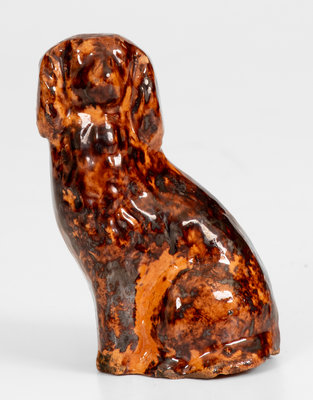 Miniature attrib. John Bell (Waynesboro, PA) Redware Figure of a Spaniel