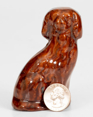 Miniature Glazed Redware Figure of a Spaniel, attrib. John Bell, Waynesboro, Pennsylvania