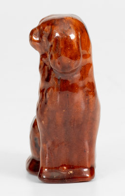 Miniature Glazed Redware Figure of a Spaniel, attrib. John Bell, Waynesboro, Pennsylvania