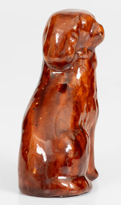 Miniature Glazed Redware Figure of a Spaniel, attrib. John Bell, Waynesboro, Pennsylvania