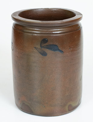 One-Gallon S.H. SONNER / STRASBURG, VA Stoneware Jar w/ Cobalt Floral Decoration