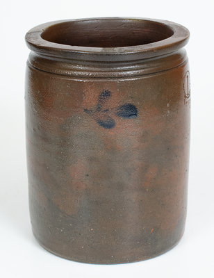 One-Gallon S.H. SONNER / STRASBURG, VA Stoneware Jar w/ Cobalt Floral Decoration