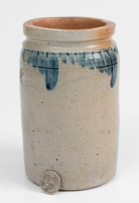 Quart-Sized Southeastern PA Stoneware Jar w/ Cobalt Swags