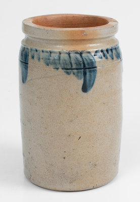 Quart-Sized Southeastern PA Stoneware Jar w/ Cobalt Swags