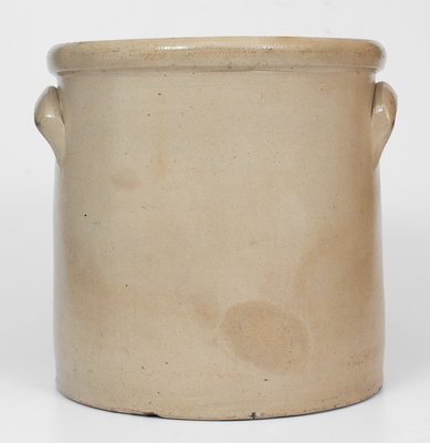 Exceptional C. W. BRAUN / BUFFALO, NY 4 Gal. Stoneware Crock w/ Elaborate Slip-Trailed Bird Decoration
