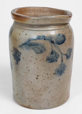 1 Gal. JOHN BELL / WAYNESBORO Stoneware Jar w/ Sponged Fruit Decoration