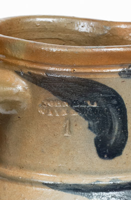 1 Gal. JOHN BELL / WAYNESBORO Stoneware Pitcher w/Floral Decoration