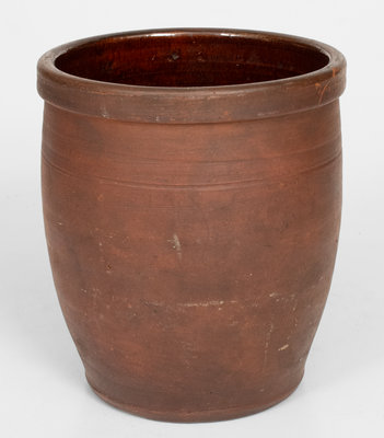 1 Gal. JOHN BELL / WAYNESBORO Redware Cream Jar
