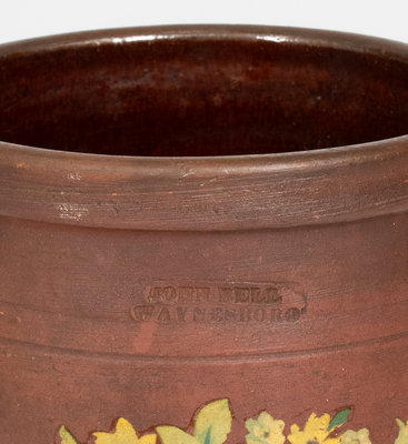 1 Gal. JOHN BELL / WAYNESBORO Redware Cream Jar