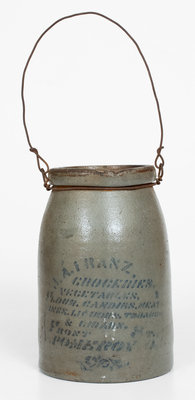 POMEROY, Ohio Stoneware Advertising Canning Jar, Western PA origin