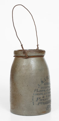 POMEROY, Ohio Stoneware Advertising Canning Jar, Western PA origin