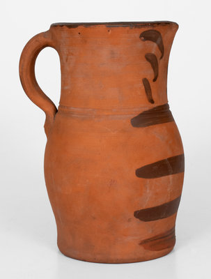 Tanware Pitcher with Striped Decoration, New Geneva or Greensboro, PA