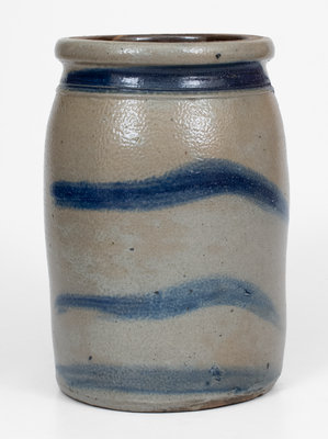 Western PA Striped Stoneware Canning Jar, c1880