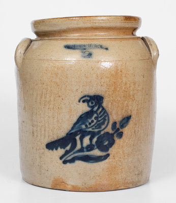 WHITES UTICA Stoneware Jar with Bird Decoration