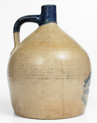 UTICA, NY Stoneware Stenciled Advertising Jug attrib. Whites Pottery