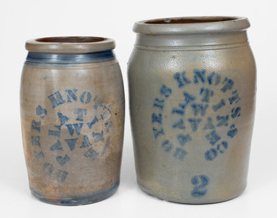 Lot of Two: BOYERS, KNOTTS / PALATINE, W. VA Stoneware Jars