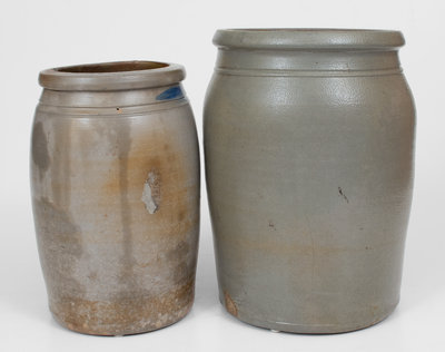 Lot of Two: BOYERS, KNOTTS / PALATINE, W. VA Stoneware Jars