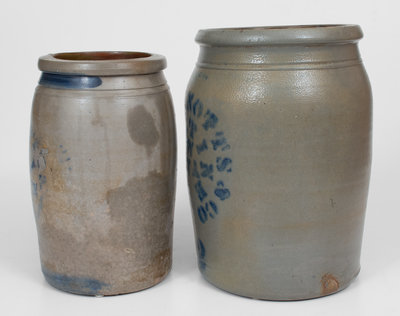 Lot of Two: BOYERS, KNOTTS / PALATINE, W. VA Stoneware Jars